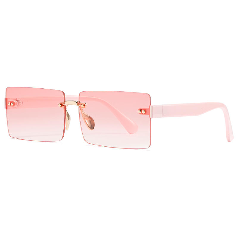 Gafas de sol cuadradas rosas con semi montura