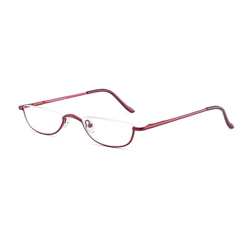 Spring Bisagra Red Half Frame Soporte para gafas de lectura