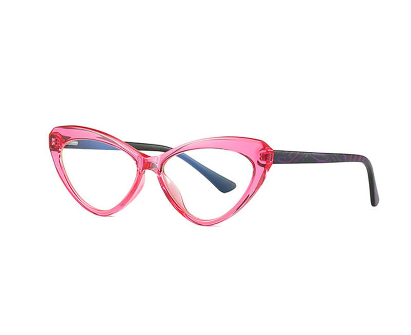 2022 HW2075 mujeres sexy ojo de gato azul luz bloqueando gafas gafas con montura de vidrio óptico