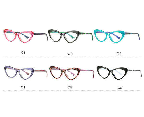 2022 HW2075 mujeres sexy ojo de gato gafas de bloqueo de luz azul marco de vidrio óptico gafas