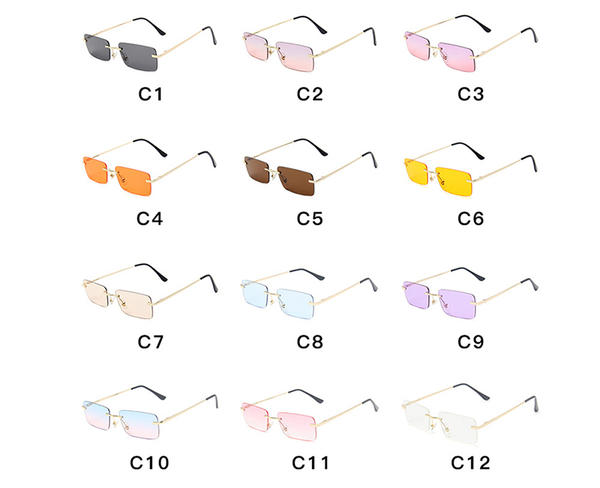 2022 Nuevas gafas de sol de metal populares gafas de sol cuadradas para mujer
