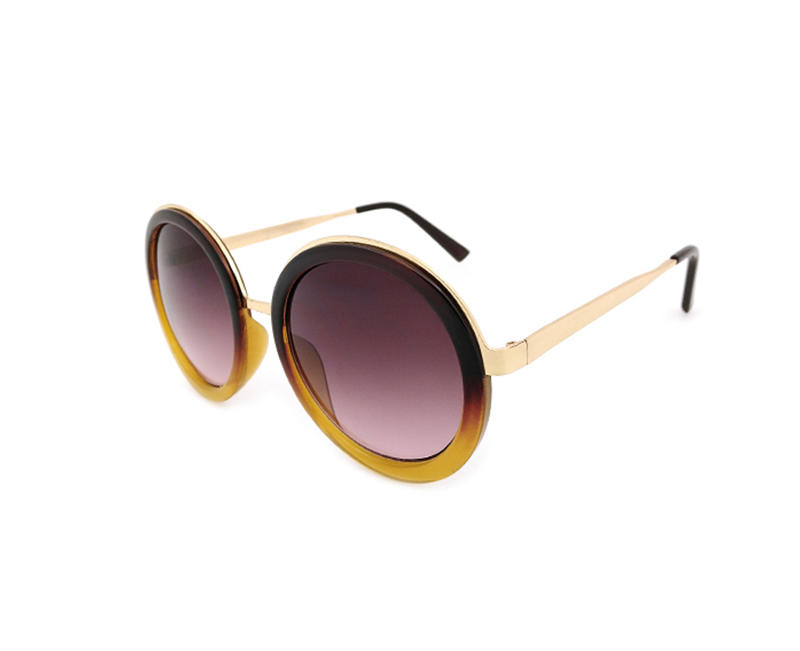 Gafas de sol de mujer con lentes uv400 cat 3 de forma redonda con patillas de cobre