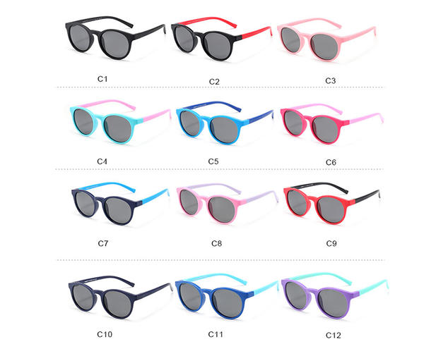 2022 nueva llegada logotipo personalizado moda redonda flexible niños de moda cat.3 UV400 gafas de sol polarizadas al por mayor para niñas