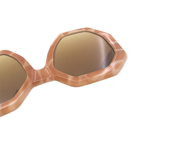 Gafas de sol modelo pequeño con diseño Lepard en forma de hexágono para mujer